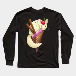 Vanilla Chinchilla Ice Cream Sundae Long Sleeve T-Shirt